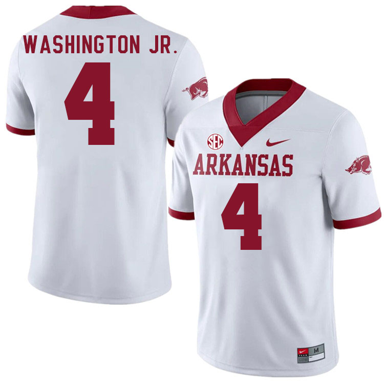 #4 Mike Washington Jr. Arkansas Jersey,Arkansas Razorbacks College Football Jerseys Stitched-White  #4 Mike Washington Jr. Arkansas Jersey,Arkansas Razorbacks College Football Jerseys Stitched-White